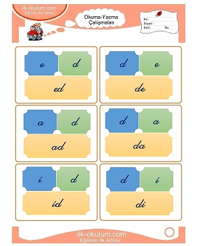 Çocuklar İçin Sesi Hece Kartları 